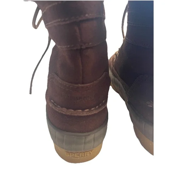 Sperry Women's Boots Torrent Lace Up Brown Leather Faux Fur Trim Winter Size 9.5 - Picture 13 of 16